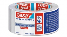 Alumínium szalag, 50 mm x 50 m, TESA® "Professional 63632", ezüst